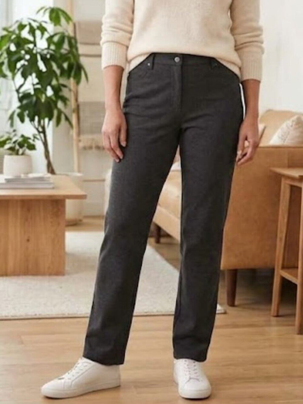 Chico's Size 3R XL Dark Gray Casual Straight Leg Stretch Pants